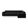Kendal 6-Sitzer Ecksofa Rechts, mit Bezug aus Samt (Ma2219) in Schwarz, 332x231 cm – Bild 1