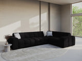 Kendal 6-Sitzer Ecksofa Rechts, mit Bezug aus Samt (Ma2219) in Schwarz, 332x231 cm – Bild 2