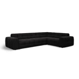 Kendal 6-Sitzer Ecksofa Rechts, mit Bezug aus Samt (Ma2219) in Schwarz, 332x231 cm – Bild 4