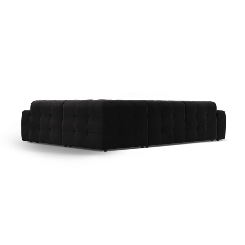 Kendal 6-Sitzer Ecksofa Rechts, mit Bezug aus Samt (Ma2219) in Schwarz, 332x231 cm – Bild 5