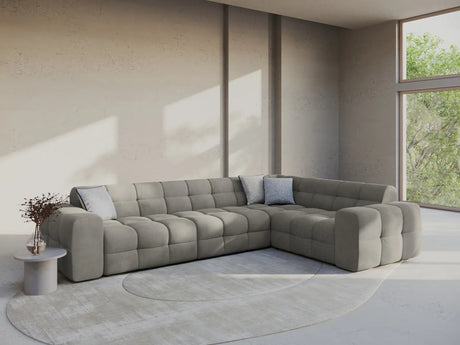 Kendal 6-Sitzer Ecksofa Rechts, mit Bezug aus Samt (Ma2241) in Dunkelgrau, 332x231 cm – Bild 2