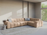 Kendal 6-Sitzer Ecksofa Rechts, mit Bezug aus Samt (Ma2282) in Almond Beige, 332x231 cm – Bild 2