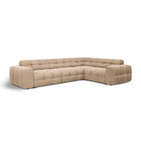 Kendal 6-Sitzer Ecksofa Rechts, mit Bezug aus Samt (Ma2282) in Almond Beige, 332x231 cm – Bild 4
