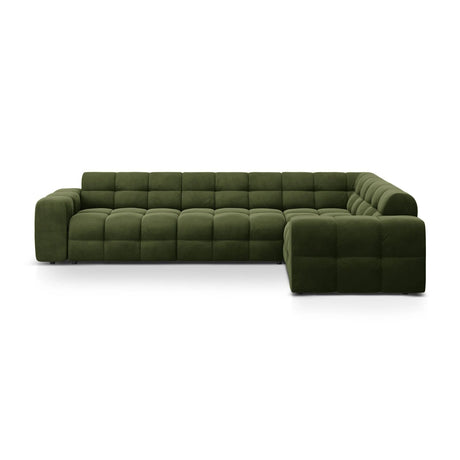 Kendal 6-Sitzer Ecksofa Rechts, mit Bezug aus Samt (Ma2295) in Army Green, 332x231 cm – Bild 1