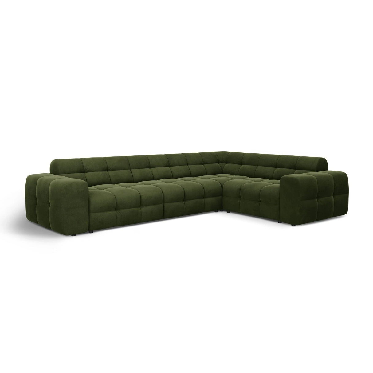 Kendal 6-Sitzer Ecksofa Rechts, mit Bezug aus Samt (Ma2295) in Army Green, 332x231 cm – Bild 4