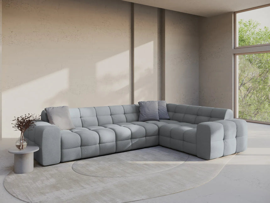 Kendal 6-Sitzer Ecksofa Rechts, mit Bezug aus Strukturierter Stoff (Ota10) in Platinum, 332x231 cm – Bild 2