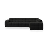Kendal 6-Sitzer Ecksofa Rechts, mit Bezug aus Strukturierter Stoff (Ota12) in Schwarz, 332x231 cm – Bild 1