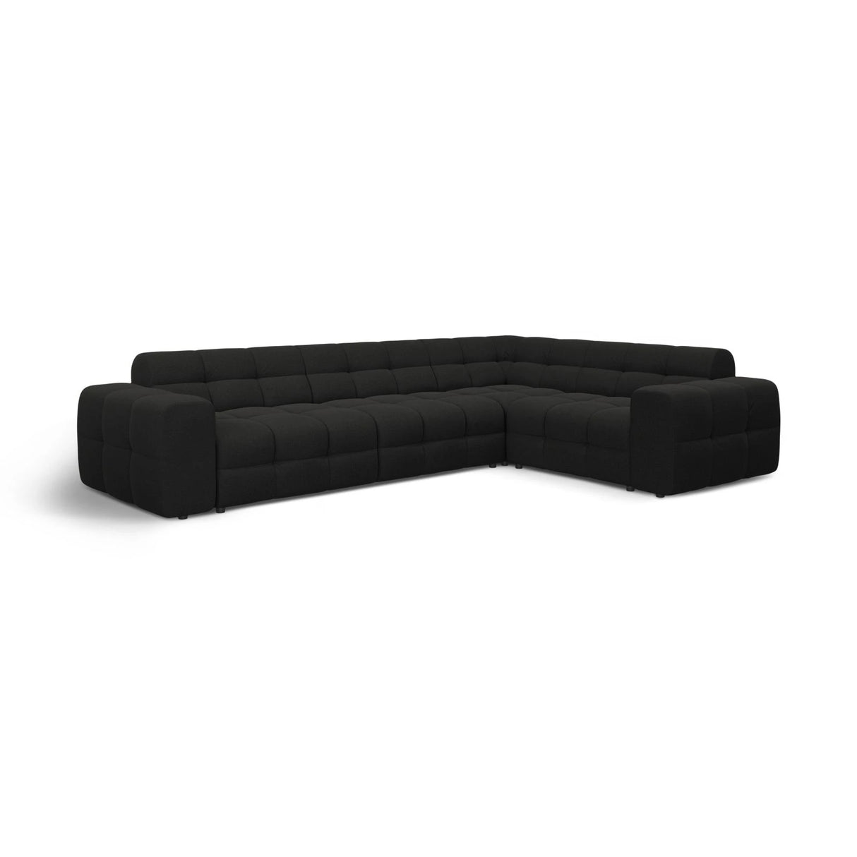 Kendal 6-Sitzer Ecksofa Rechts, mit Bezug aus Strukturierter Stoff (Ota12) in Schwarz, 332x231 cm – Bild 4