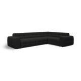 Kendal 6-Sitzer Ecksofa Rechts, mit Bezug aus Strukturierter Stoff (Ota12) in Schwarz, 332x231 cm – Bild 4