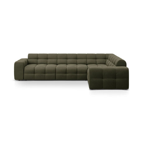 Kendal 6-Sitzer Ecksofa Rechts, mit Bezug aus Strukturierter Stoff (Ota13) in Amazon grün, 332x231 cm – Bild 1