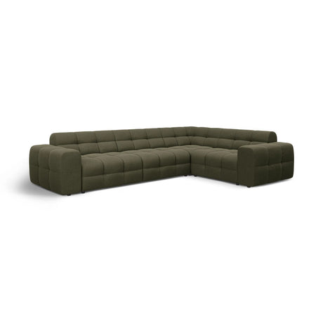 Kendal 6-Sitzer Ecksofa Rechts, mit Bezug aus Strukturierter Stoff (Ota13) in Amazon grün, 332x231 cm – Bild 4