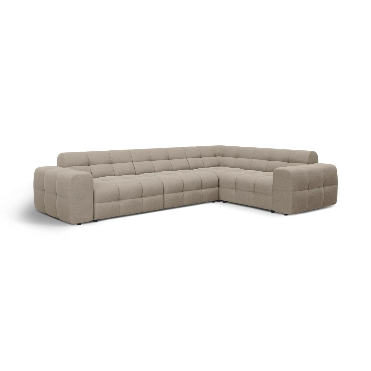 Kendal 6-Sitzer Ecksofa Rechts, mit Bezug aus Strukturierter Stoff (Ota7) in Dunkelbeige, 332x231 cm – Bild 4