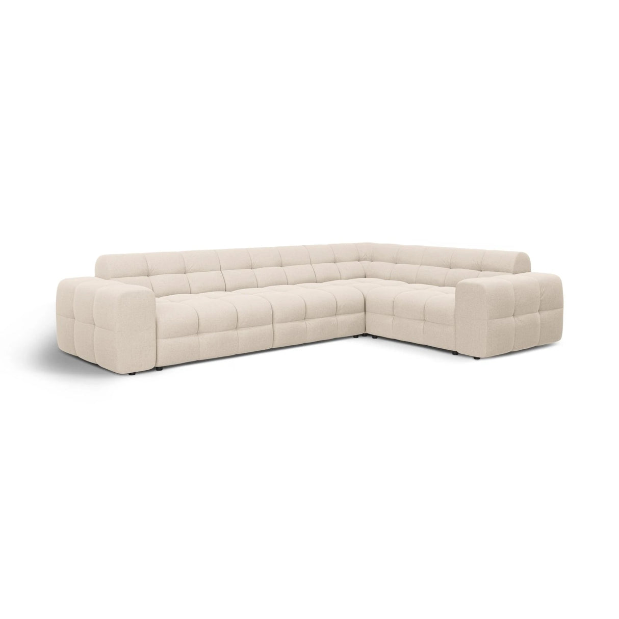 Kendal 6-Sitzer Ecksofa Rechts, mit Bezug aus Strukturierter Stoff (Ota8) in Beige, 332x231 cm – Bild 4