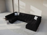 Kendal 7-Sitzer Panorama-Sofa mit Bezug aus Samt (Ma2219) in Schwarz, 372x203 cm – Bild 2