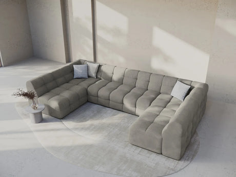 Kendal 7-Sitzer Panorama-Sofa mit Bezug aus Samt (Ma2241) in Dunkelgrau, 372x203 cm – Bild 2