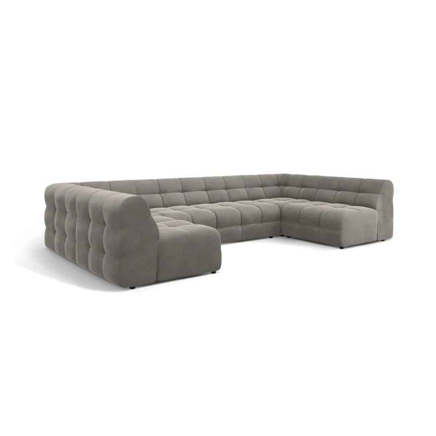 Kendal 7-Sitzer Panorama-Sofa mit Bezug aus Samt (Ma2241) in Dunkelgrau, 372x203 cm – Bild 4