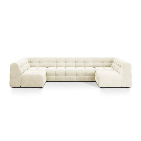 Kendal 7-Sitzer Panorama-Sofa mit Bezug aus Samt (Ma2256) in Elfenbein, 372x203 cm – Bild 1