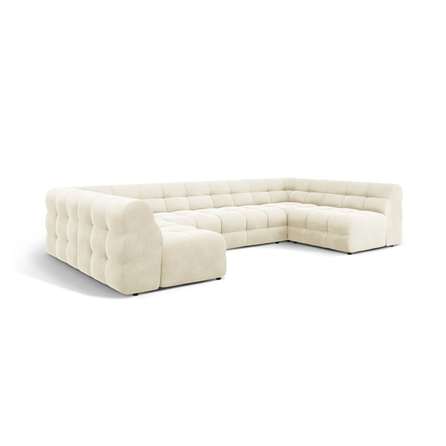 Kendal 7-Sitzer Panorama-Sofa mit Bezug aus Samt (Ma2256) in Elfenbein, 372x203 cm – Bild 4