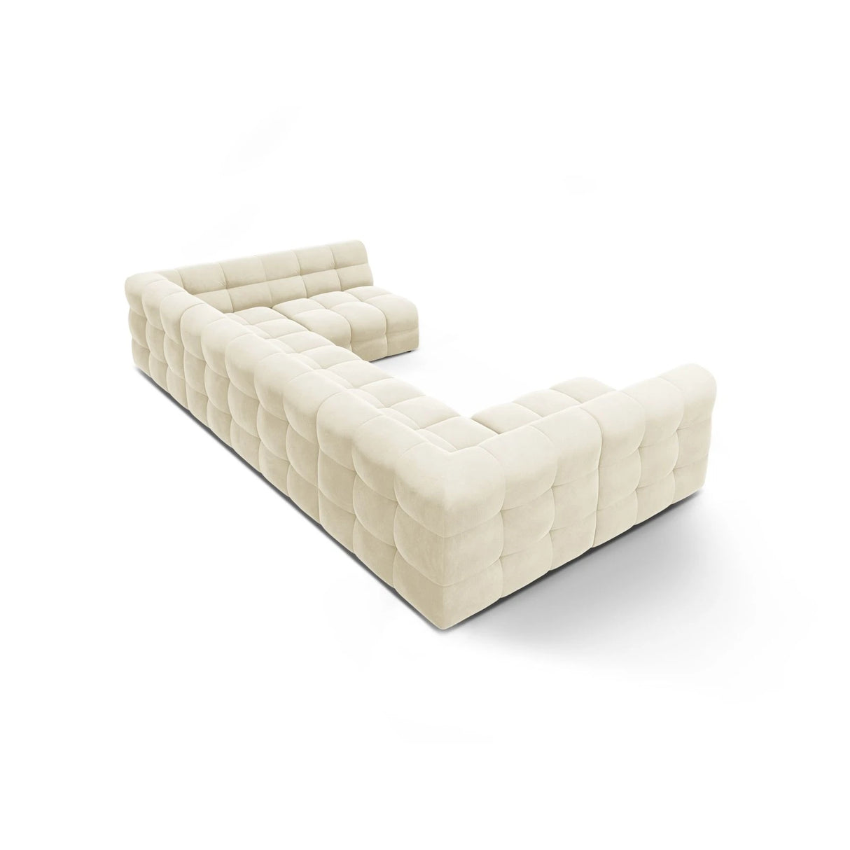 Kendal 7-Sitzer Panorama-Sofa mit Bezug aus Samt (Ma2256) in Elfenbein, 372x203 cm – Bild 5