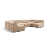 Kendal 7-Sitzer Panorama-Sofa mit Bezug aus Samt (Ma2282) in Almond Beige, 372x203 cm – Bild 4