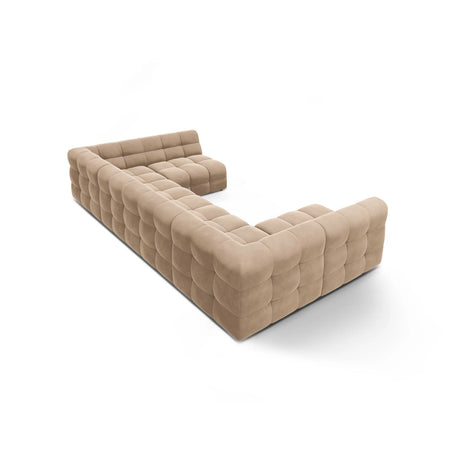Kendal 7-Sitzer Panorama-Sofa mit Bezug aus Samt (Ma2282) in Almond Beige, 372x203 cm – Bild 5