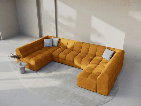 Kendal 7-Sitzer Panorama-Sofa mit Bezug aus Samt (Ma2288) in Mustard, 372x203 cm – Bild 2