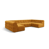 Kendal 7-Sitzer Panorama-Sofa mit Bezug aus Samt (Ma2288) in Mustard, 372x203 cm – Bild 4