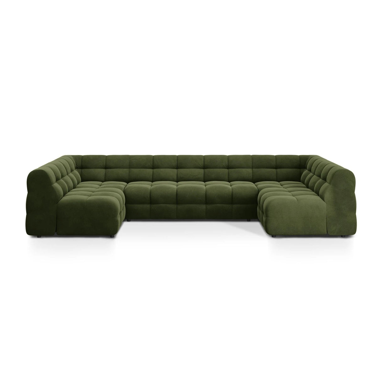 Kendal 7-Sitzer Panorama-Sofa mit Bezug aus Samt (Ma2295) in Army Green, 372x203 cm – Bild 1