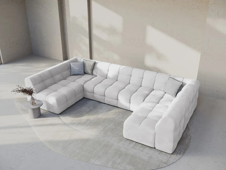 Kendal 7-Sitzer Panorama-Sofa mit Bezug aus Samt oder Strukturstoff, 372x203 cm – Bild 2
