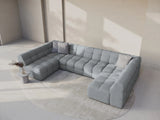 Kendal 7-Sitzer Panorama-Sofa mit Bezug aus Strukturierter Stoff (Ota10) in Platinum, 372x203 cm – Bild 2