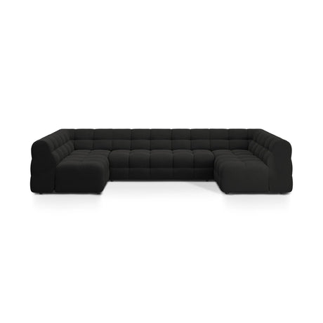 Kendal 7-Sitzer Panorama-Sofa mit Bezug aus Strukturierter Stoff (Ota12) in Schwarz, 372x203 cm – Bild 1