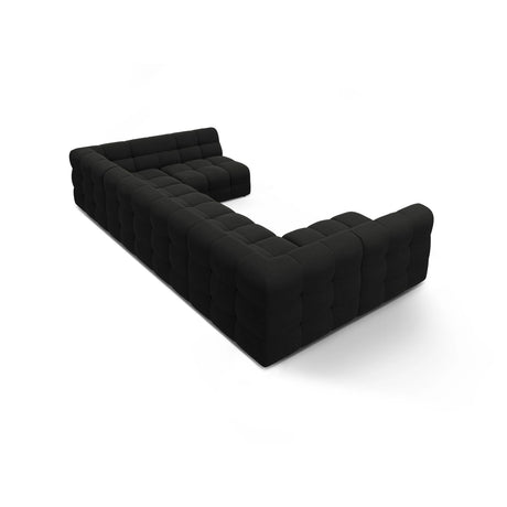 Kendal 7-Sitzer Panorama-Sofa mit Bezug aus Strukturierter Stoff (Ota12) in Schwarz, 372x203 cm – Bild 5