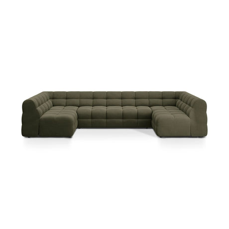 Kendal 7-Sitzer Panorama-Sofa mit Bezug aus Strukturierter Stoff (Ota13) in Amazon grün, 372x203 cm – Bild 1
