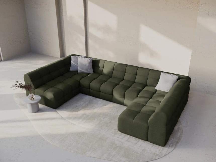 Kendal 7-Sitzer Panorama-Sofa mit Bezug aus Strukturierter Stoff (Ota13) in Amazon grün, 372x203 cm – Bild 2