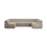 Kendal 7-Sitzer Panorama-Sofa mit Bezug aus Strukturierter Stoff (Ota7) in Dunkelbeige, 372x203 cm – Bild 1