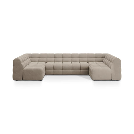 Kendal 7-Sitzer Panorama-Sofa mit Bezug aus Strukturierter Stoff (Ota7) in Dunkelbeige, 372x203 cm – Bild 1