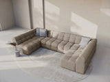 Kendal 7-Sitzer Panorama-Sofa mit Bezug aus Strukturierter Stoff (Ota7) in Dunkelbeige, 372x203 cm – Bild 2