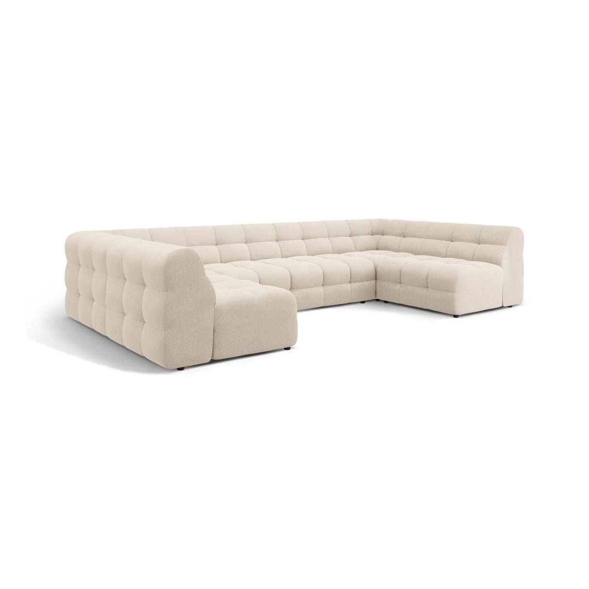 Kendal 7-Sitzer Panorama-Sofa mit Bezug aus Strukturierter Stoff (Ota8) in Beige, 372x203 cm – Bild 4