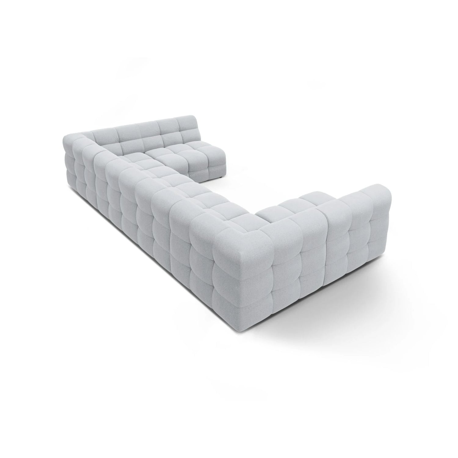 Kendal 7-Sitzer Panorama-Sofa mit Bezug aus Strukturierter Stoff (Ota9) in Hellgrau, 372x203 cm – Bild 5
