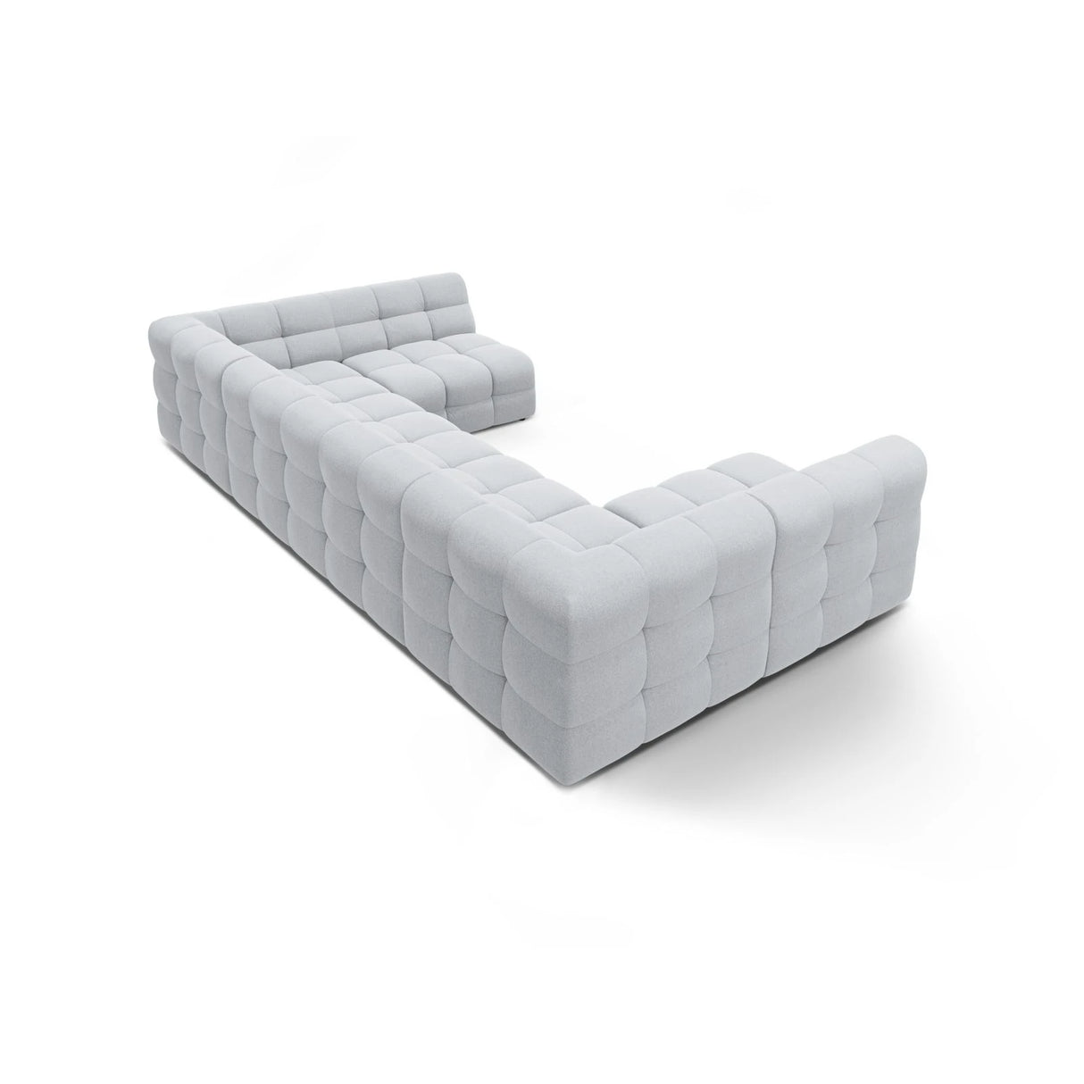 Kendal 7-Sitzer Panorama-Sofa mit Bezug aus Strukturierter Stoff (Ota9) in Hellgrau, 372x203 cm – Bild 5