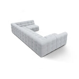 Kendal 7-Sitzer Panorama-Sofa mit Bezug aus Strukturierter Stoff (Ota9) in Hellgrau, 372x203 cm – Bild 5