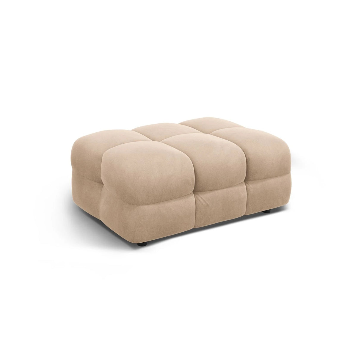 Kendal Pouf mit Bezug aus Samt (Ma2282) in Almond Beige, 104x72 cm – Bild 3