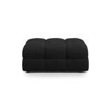 Kendal Pouf mit Bezug aus Strukturierter Stoff (Ota12) in Schwarz, 104x72 cm – Bild 1