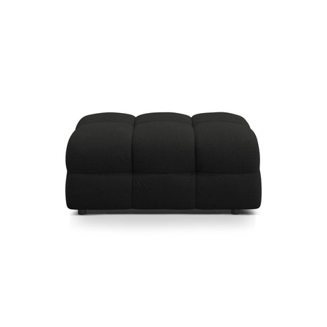Kendal Pouf mit Bezug aus Strukturierter Stoff (Ota12) in Schwarz, 104x72 cm – Bild 1