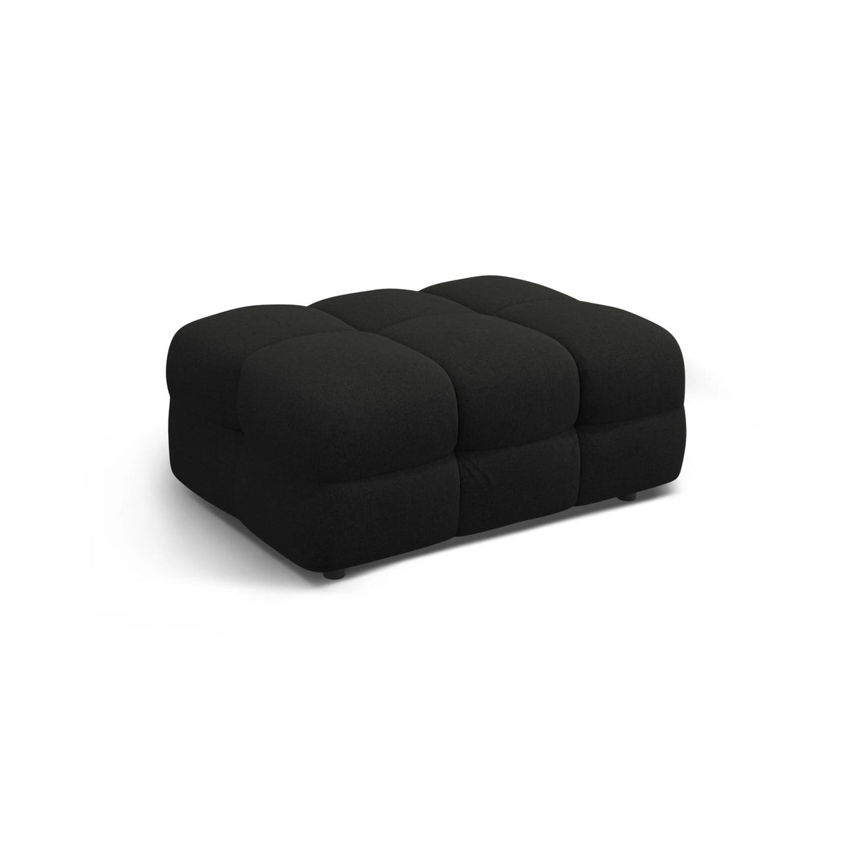 Kendal Pouf mit Bezug aus Strukturierter Stoff (Ota12) in Schwarz, 104x72 cm – Bild 3