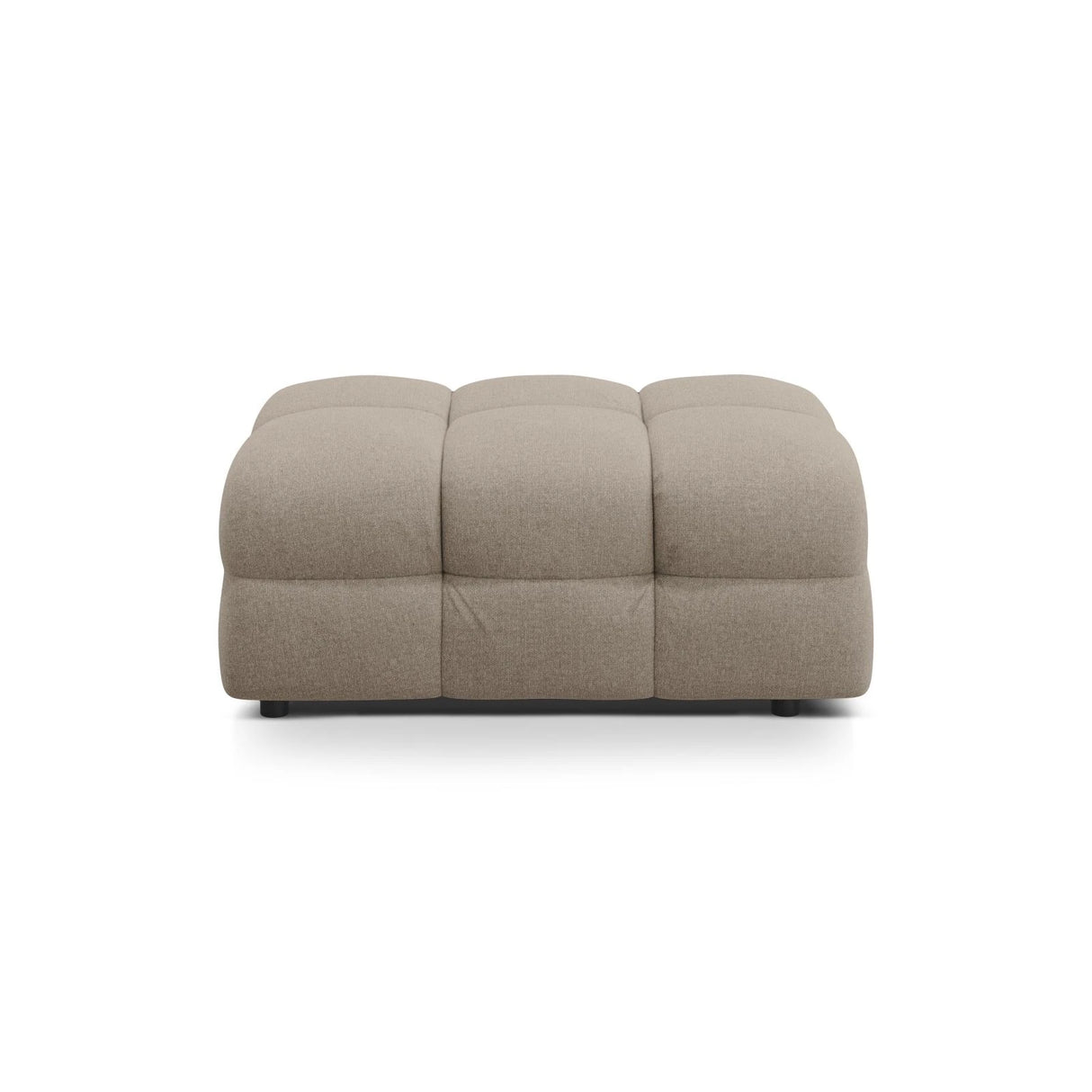 Kendal Pouf mit Bezug aus Strukturierter Stoff (Ota7) in Dunkelbeige, 104x72 cm – Bild 1