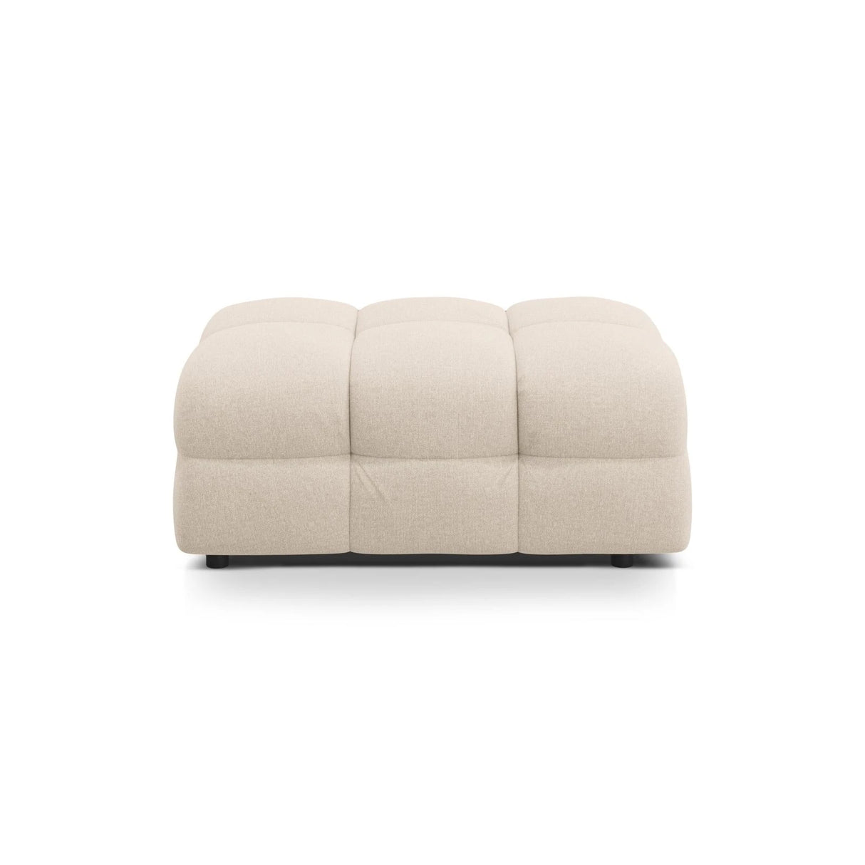 Kendal Pouf mit Bezug aus Strukturierter Stoff (Ota8) in Beige, 104x72 cm – Bild 1