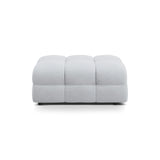 Kendal Pouf mit Bezug aus Strukturierter Stoff (Ota9) in Hellgrau, 104x72 cm – Bild 1