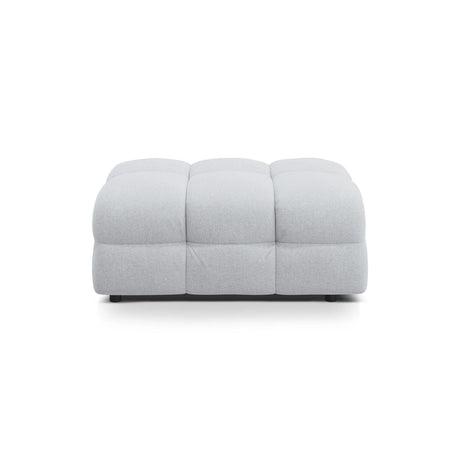 Kendal Pouf mit Bezug aus Strukturierter Stoff (Ota9) in Hellgrau, 104x72 cm – Bild 1