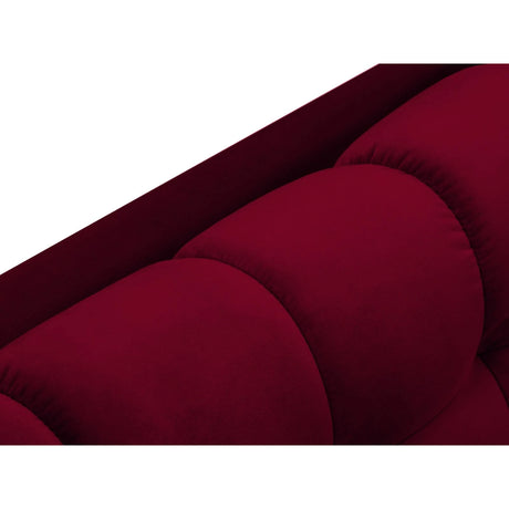 Mamaia 2-Sitzer Chaiselongue Linke Seite, Beine Goldmetall, mit Bezug aus Samt (Blu59) in Rot, 185x102 cm – Bild 6